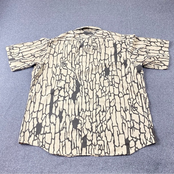 Vintage 80s Camouflage Trebark Camo Brown Hunting Pocket Polo Shirt Men’s Sz XL - Picture 9 of 12